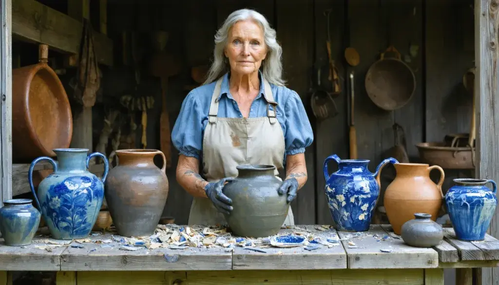 Arabella Walker Crafts Five Memory Jugs from Farm Shards in Late 1800s