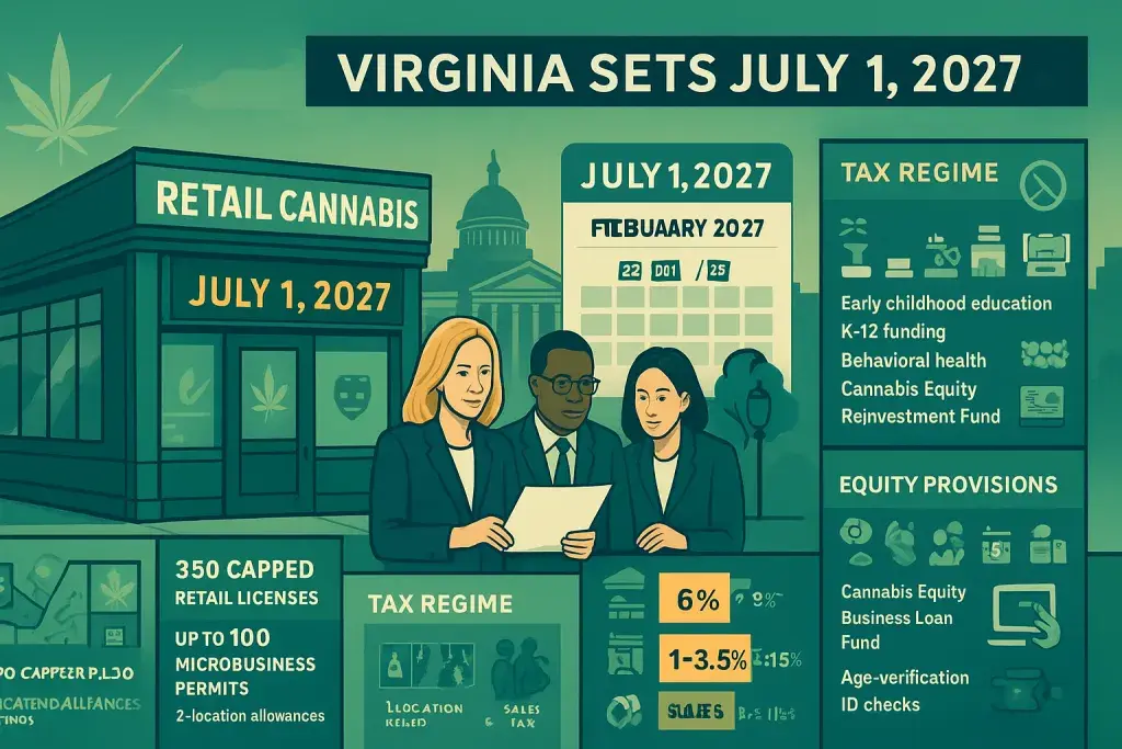 Virginia Sets July 2027 Date for Retail Cannabis Sales Under Landmark Budget Deal