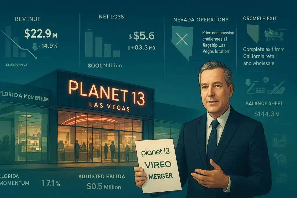 Planet 13 Posts Narrower Loss as Merger With Vireo Growth Advances